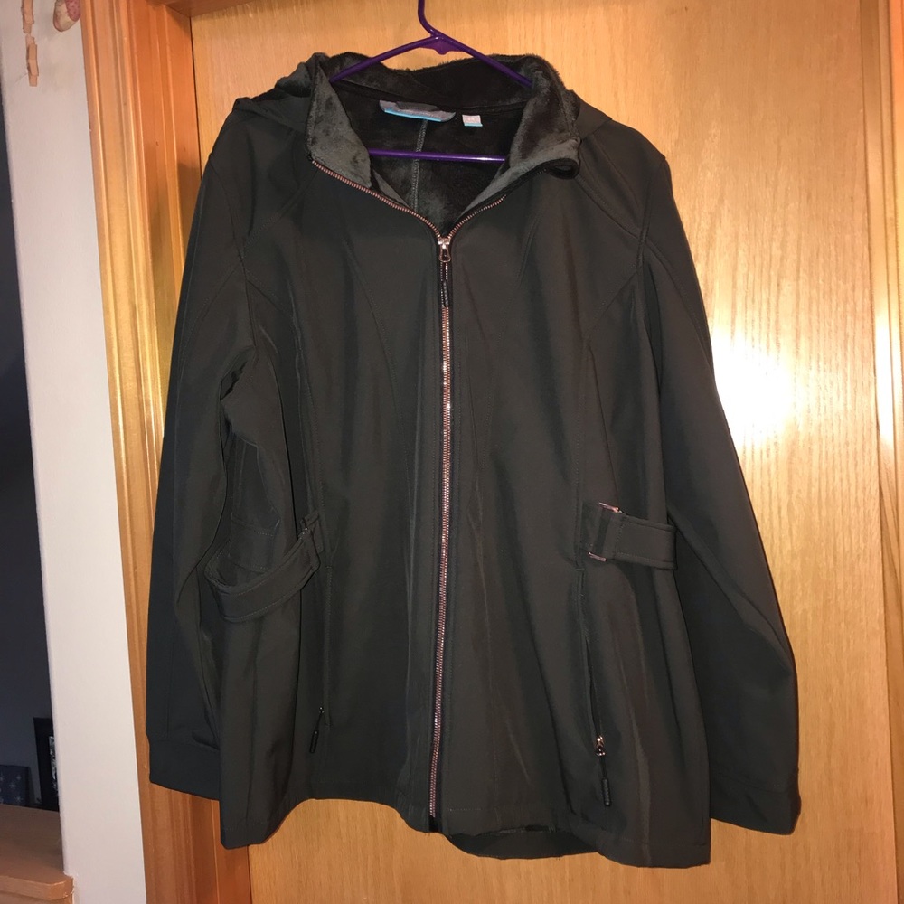 Free country olive green hooded jacket
